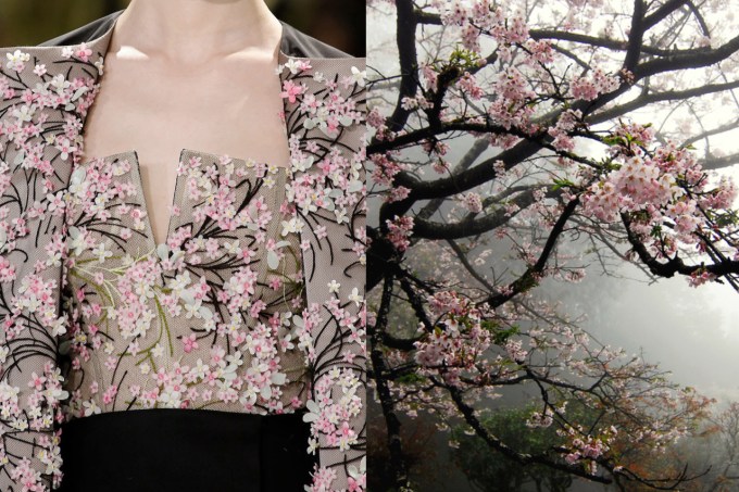 Details at Christian Dior Haute Couture Spring 2013 | Cherry blossoms photographed by WILLIAM LAI in Taiwan